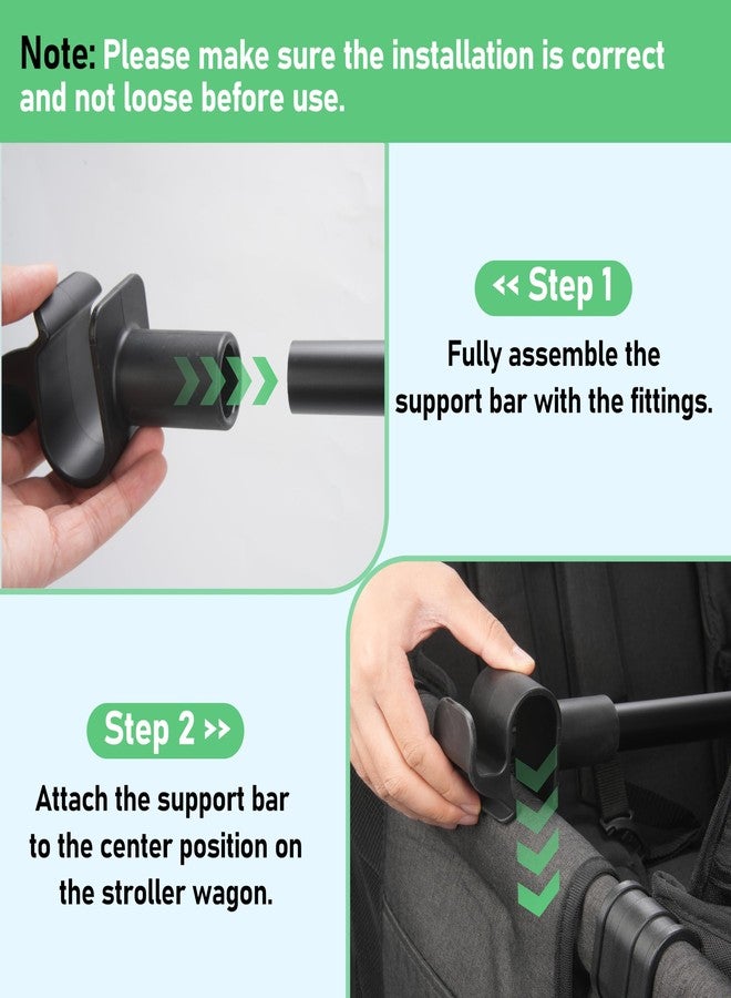 Kiicii Forward-Facing Support Bar for Wonderfold Wagon Accessories W4 Elite/Luxe (4-Seater)，Bus-Style Seating Upgrade with Seat Fixing Function, Removable & Easy to Install - Image 3